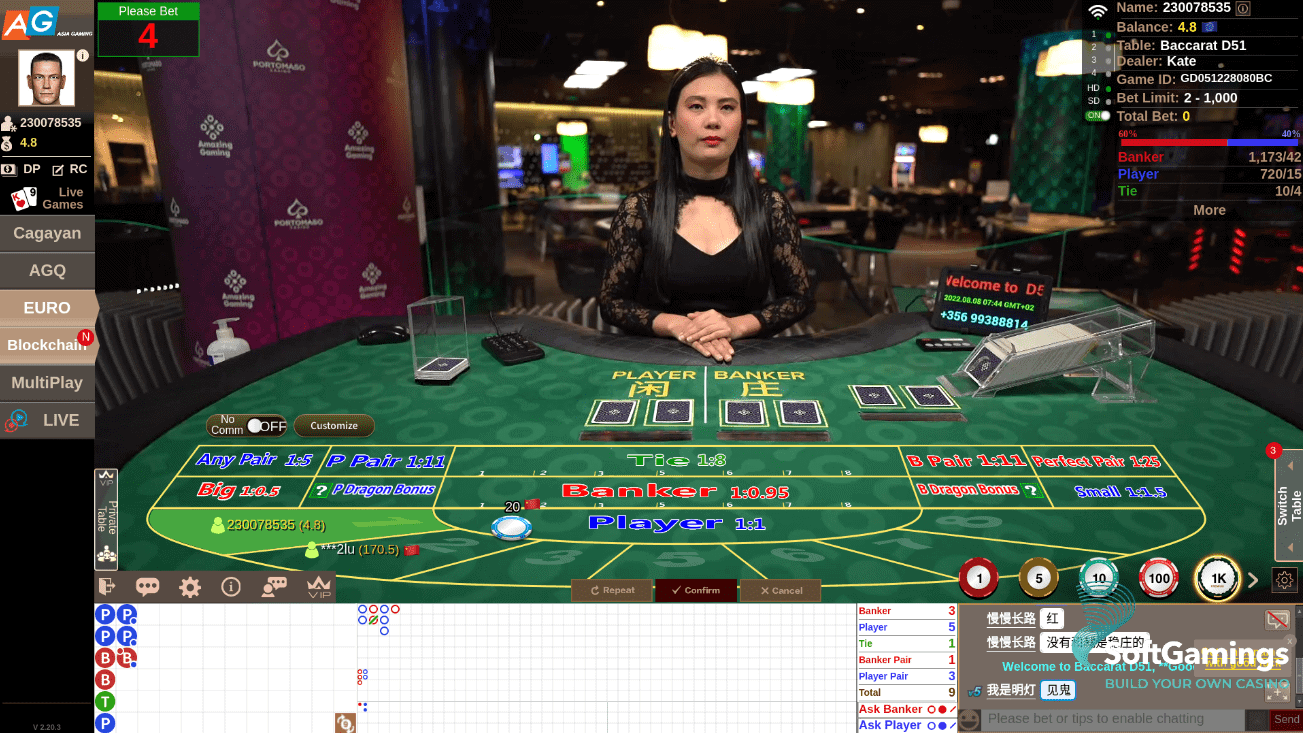 Công thức đánh bài theo chuỗi cầu dọc trong Baccarat online?